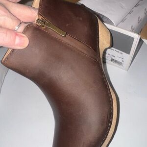Dansko Lizanne Brown Leather Ankle Booties